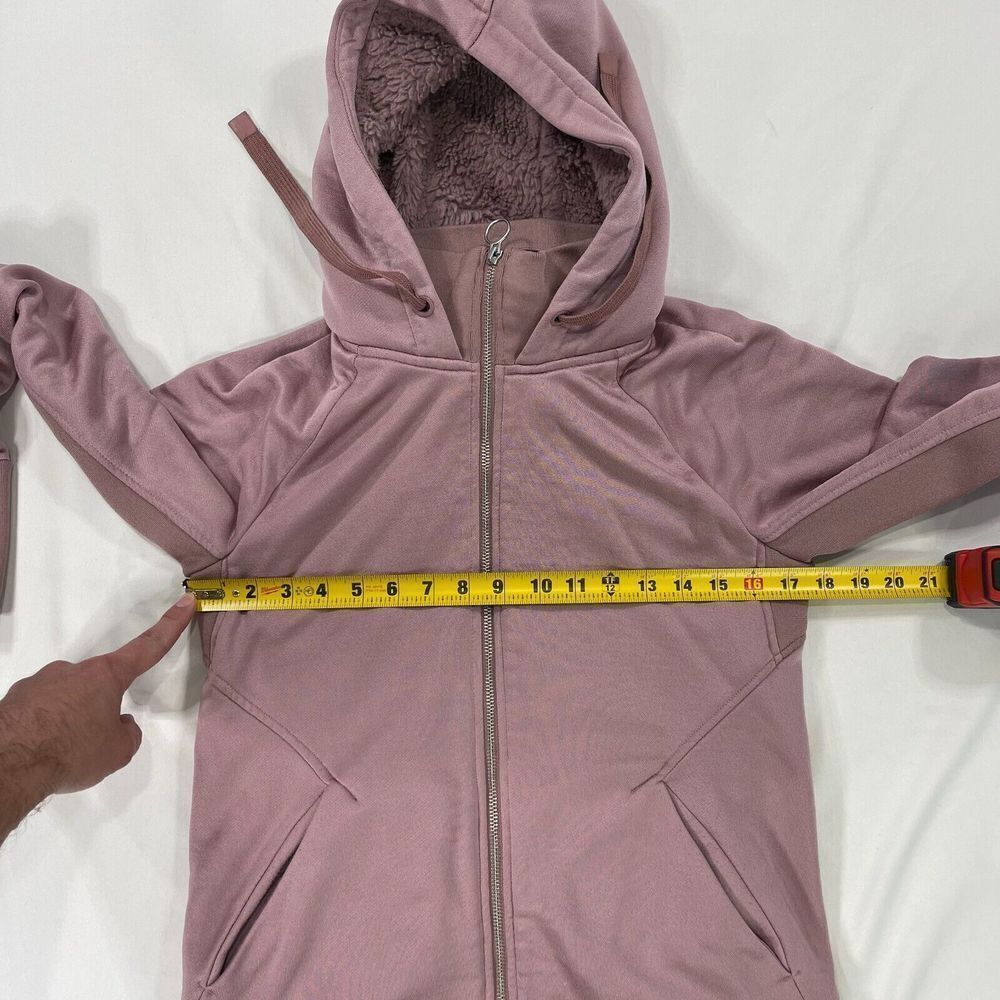 Athleta Triumph Luxe Lined Hoodie Womens Small Pink Full Zip Jacket‎ - Picture 12 of 13